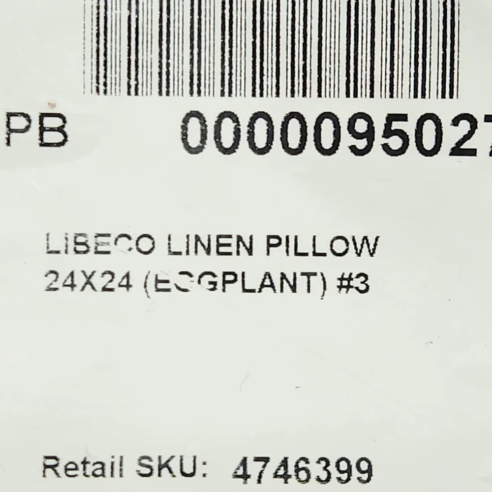 Pottery Barn Libeco Belgian Linen Pillow Cover 24x24 Eggplant Plum